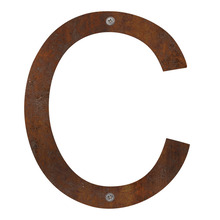 Husbogstav C stål rustlook 25 cm